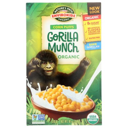 NATURE’S PATH ORGANIC: EnviroKidz Organic Corn Puffs Gorilla Munch Cereal, 10 oz