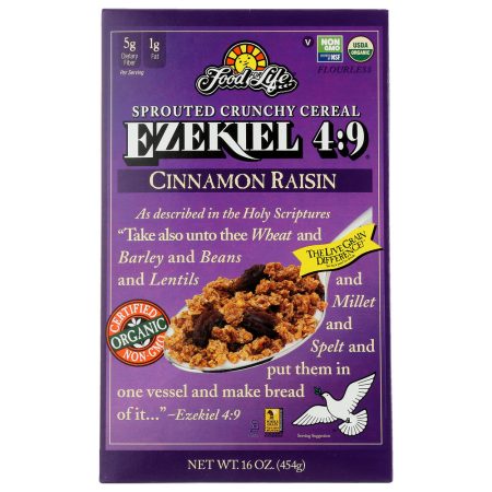 FOOD FOR LIFE: Ezekiel 4:9 Sprouted Grain Cereal Cinnamon Raisin, 16 oz