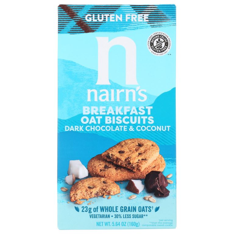 NAIRNS: Dark Chocolate and Coconut Breakfast Oat Biscuits, 5.64 oz