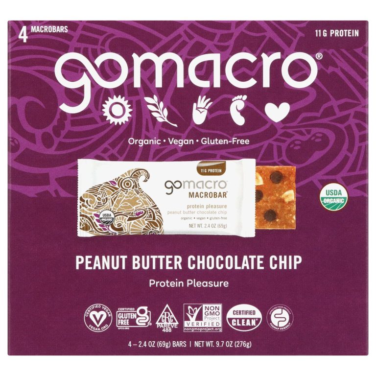 GOMACRO: Bar Pb Chc Chp 4Ct Org, 9.6 OZ