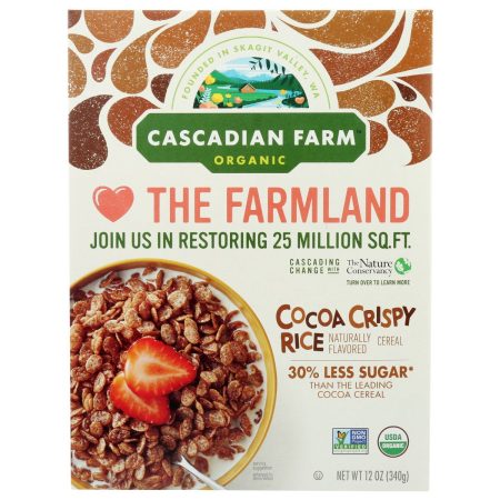 CASCADIAN FARM: Cocoa Crispy Rice Cereal, 12 oz